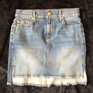 7 For All Mankind High-Low Denim Skirt
